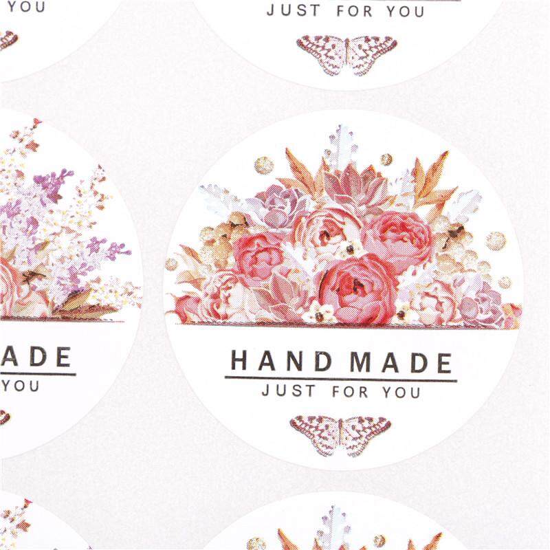 54 pcs//lot Hand made Flower Sticker Labels food Seals for Wedding party gift R
