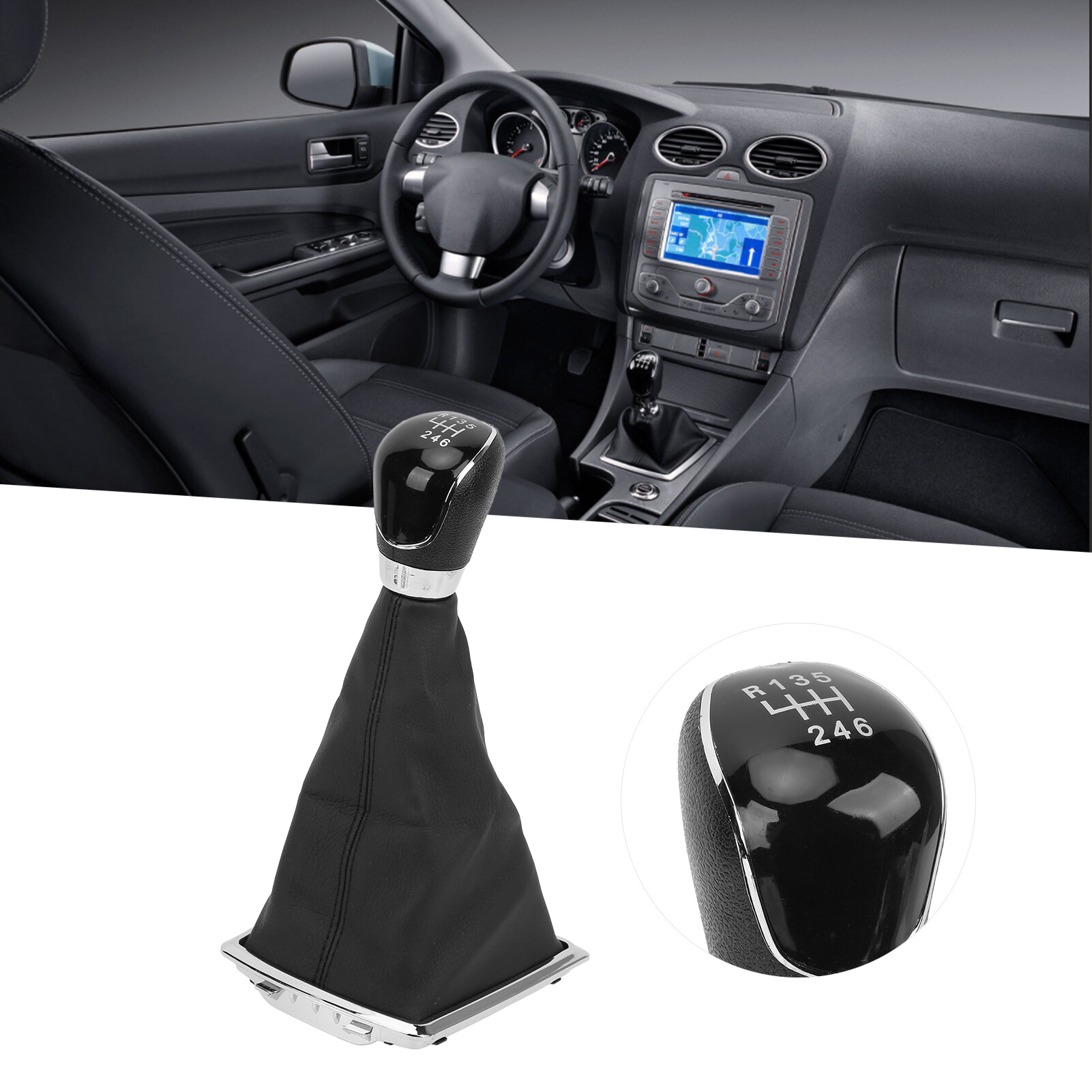 Gear Shift Dust Cover Gearshift Stick Boot Black Replacement for Ford Focus MK2 2005‑2011 for Automobiles