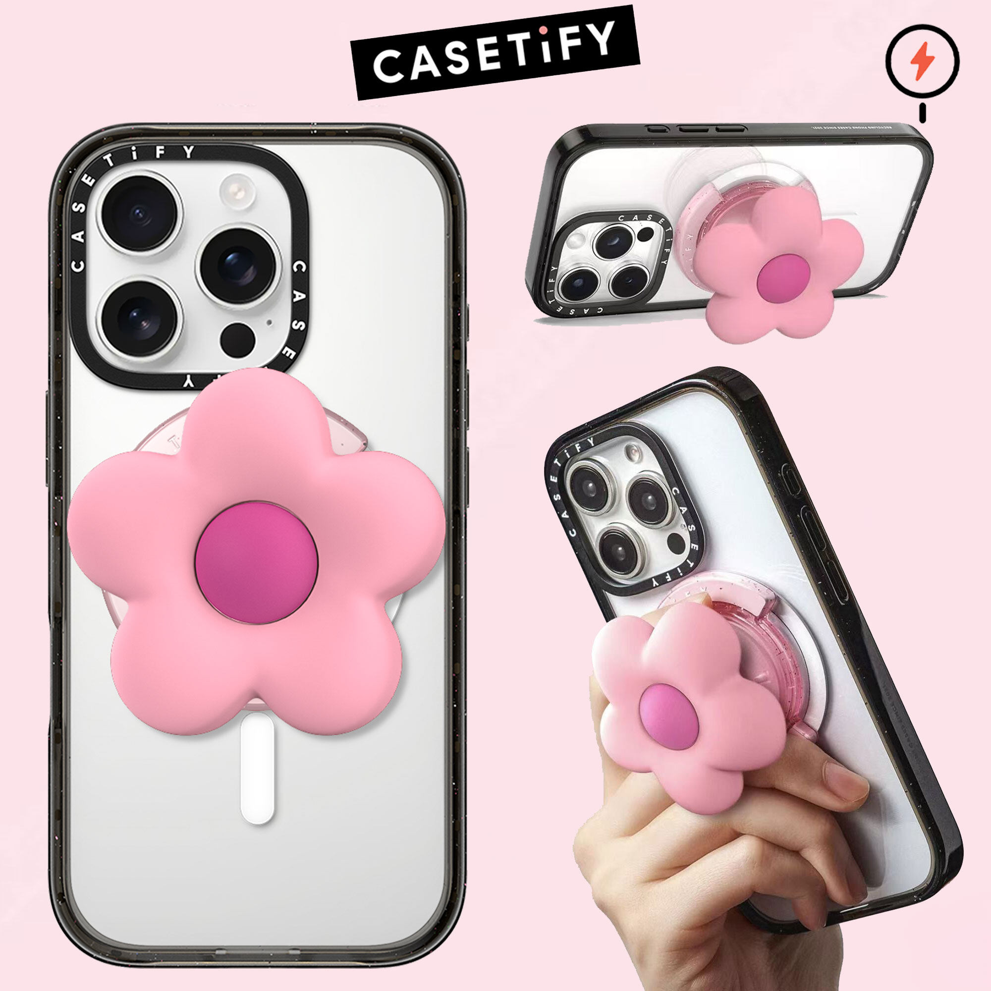 CASETiFY Snappy 3D Three-Dimensional Flower Grip Holder, Ring