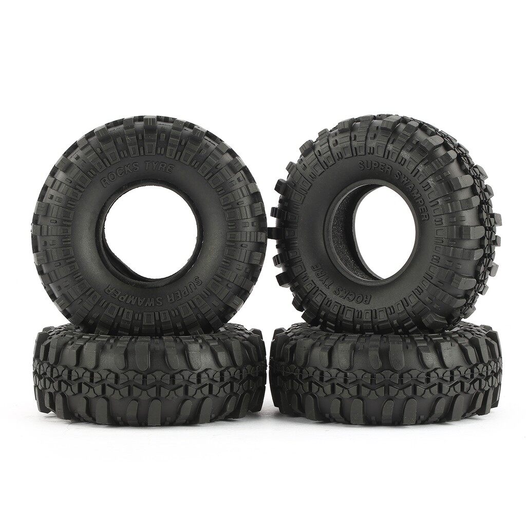 4PCS 1.9" RC Crawler Tires 118mm OD With Silicone Inserts - All Terrain Mud Tires For Axial SCX10 TRX-4