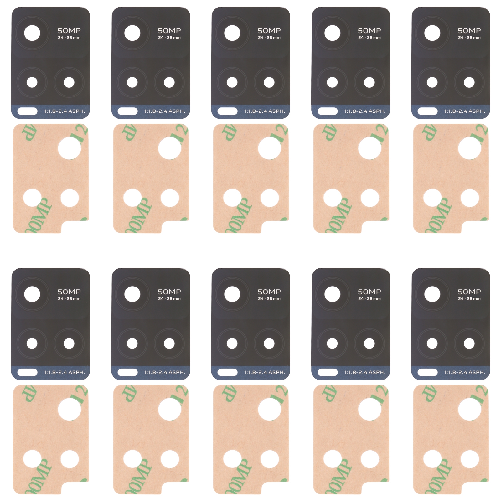 10 pcs back camera lens for vivo y21s / y33s / y33t