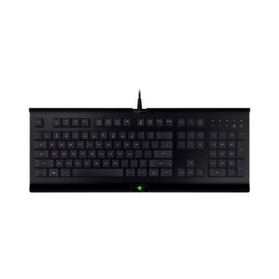 Razer Cynosaคีย์บอร์ดสำหรับเล่นเกมแบบมีสายเมมเบรนคีย์บอร์ดสำหรับเกมเครื่องบันทึกขนาดมาโครกุญแจตั้งโปรแกรมได้104ปุ่มสำหรับแล็ปท็อปPC