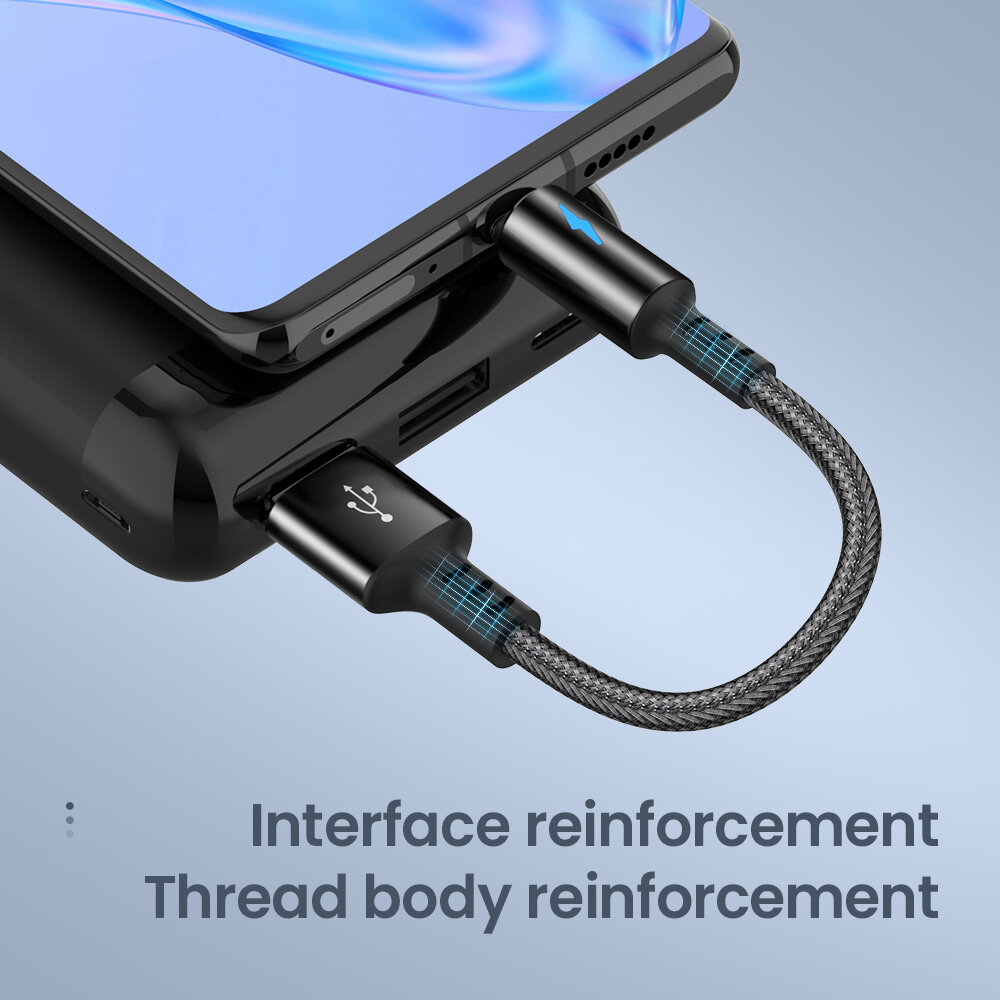 Kebidumei 25cm Micro USB Loại C Cáp ngắn nylon sạc cáp dữ liệu 2.4A cho OS điện thoại Android nhanh sạc sạc dự phòng dây đeo điện thoại dây