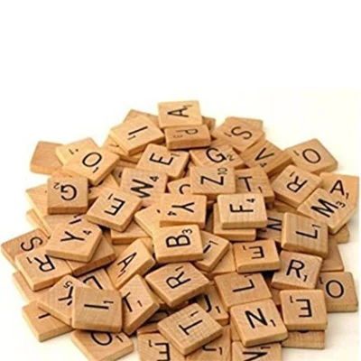 100pcs/Set Capital Letter Lowercase Letter Wooden Alphabet Scrabble Tiles Letters Craft Alphabet Board Toy