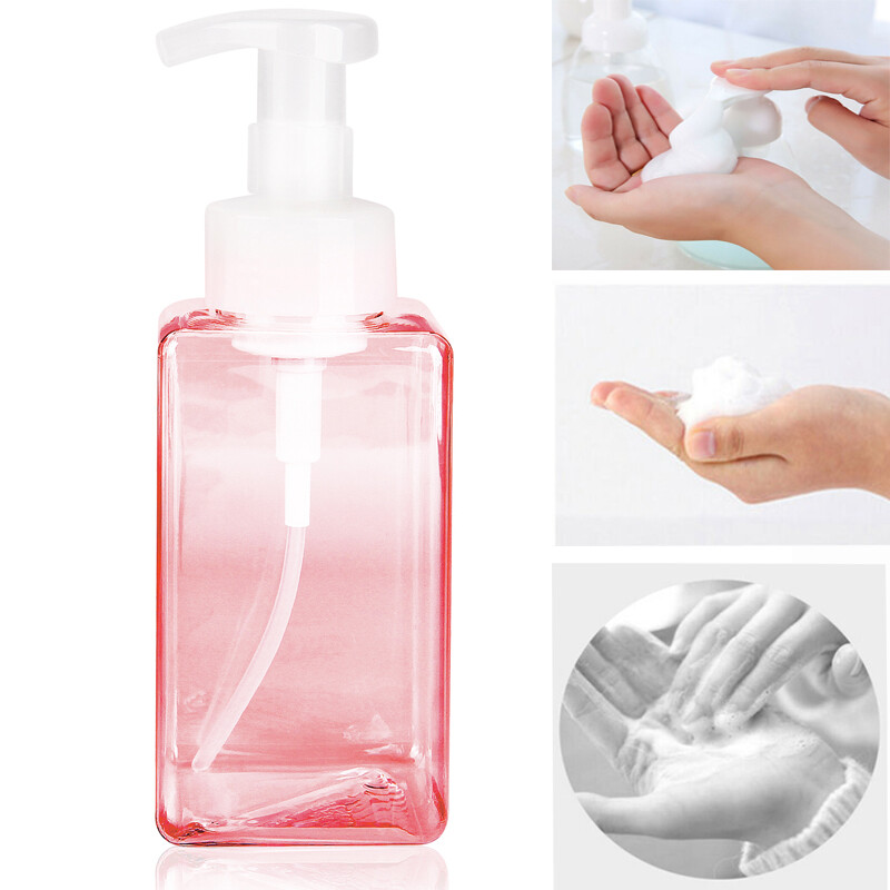 Chai Đựng Xà Phòng Bọt Nhựa Hình Vuông 250Ml/450Ml/Chai Rỗng Bơm Tạo Bọt Xà Phòng/Chai Nhựa Trong Suốt Du Lịch/Bơm Bọt Gel Tắm Lỏng