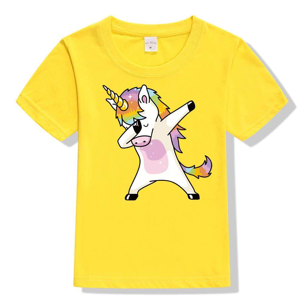 Kids Boys Girls Pug Unicorn T-Shirt