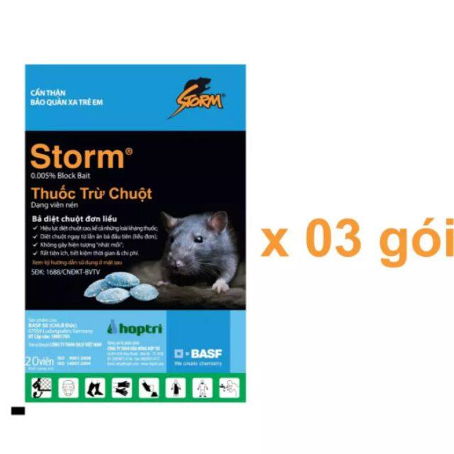 Thuốc diệt chuột storm 3 gói × 20 viên_sản phẩm của chlb đức