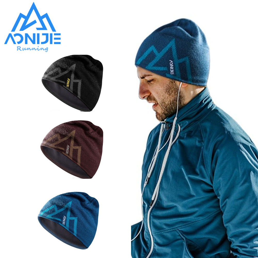 Aonijie M31 nam nữ unisex ấm áp len mềm thể thao đan mũ phao để chạy bộ