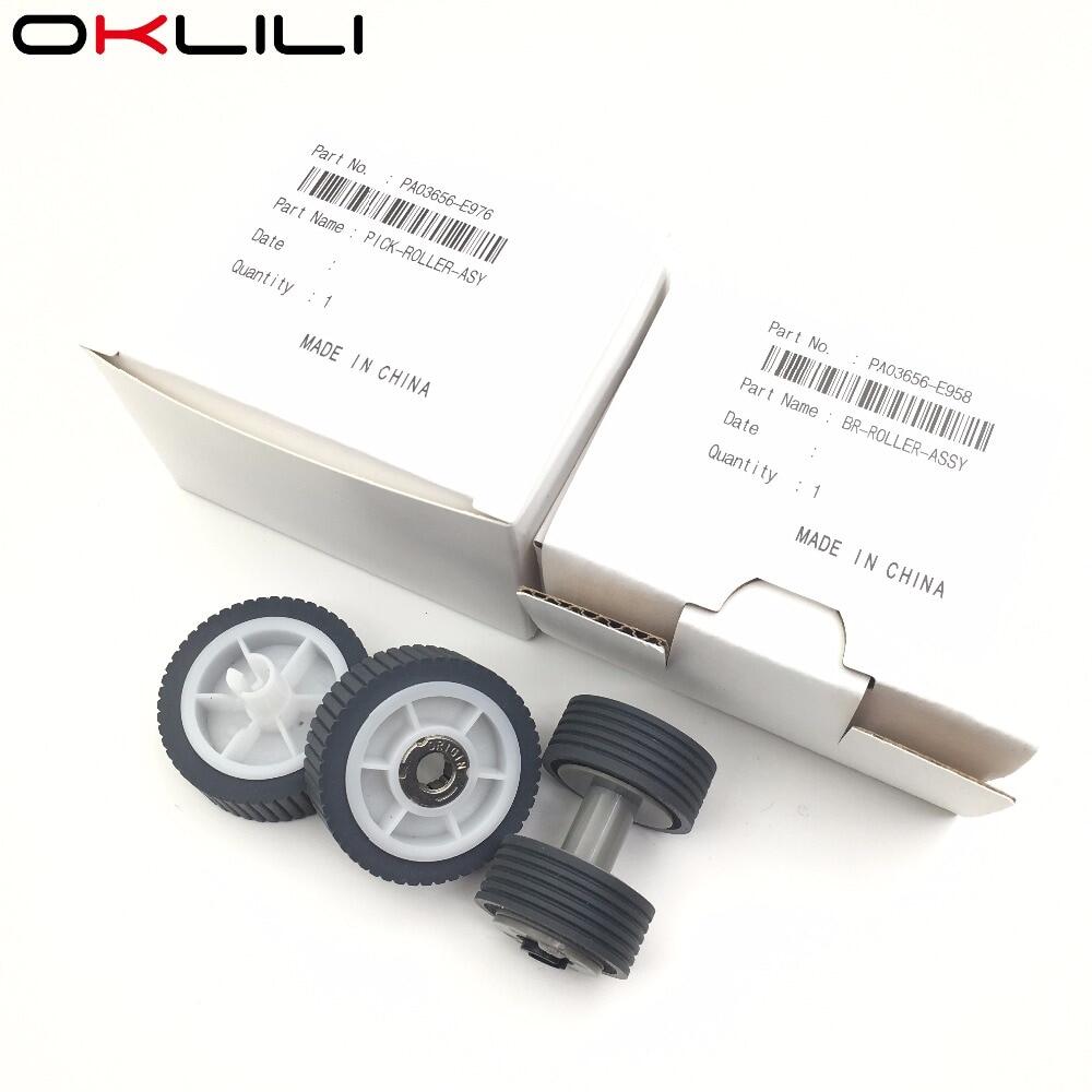 Replacement Pick Roller & Brake Roller Set For Fujitsu Fi-7600, Fi-7700, Fi-7700S Scanners
