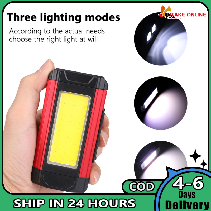 Bicycle Front Light Usb Rechargeable Dual Light Source Flashlight Torch Outdoor Camping Tent Lantern With Magnet Hook