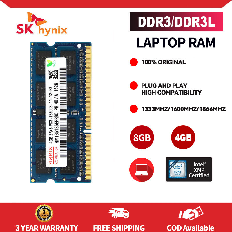 Hynix Laptop Ram DDR3 4GB 8G 1066MHz/1333MHz/1600MHz/1866MHz DDR3L Laptop Memory PC3-8500 PC3-10600 PC3-12800 PC3-14900 1.5V SODIMM 204pin Memory For Notebook new