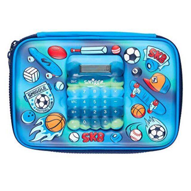 Smiggle Calculator Play Hardtop Pencil Case Zippered Acrylic