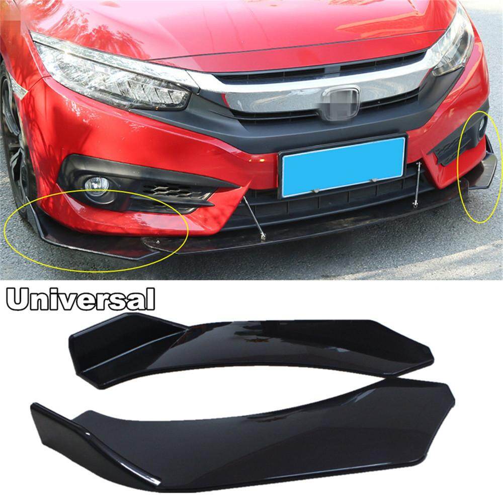 2pcs Black Car Front Bumper Diffuser Bumper Canard Lip Body Shovels Splitter Lip Body Protector Kit