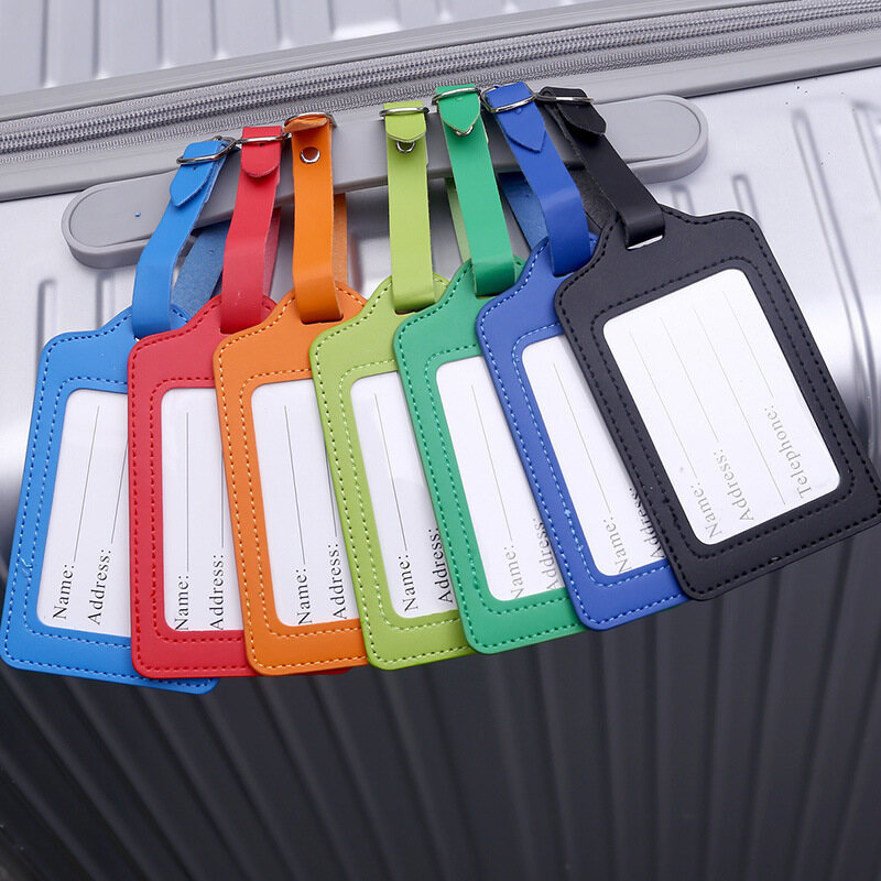 SAWU Luggage Tag Suitcase Tag Boarding Pass Personality Simple Consignment Card Pu Leather