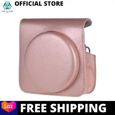 [LAZCHOICE] Andoer Protective Case PU Leather Bag with Adjustable Strap for Fujifilm Instax Square SQ6 Instant Film Camera Black (Pink)
