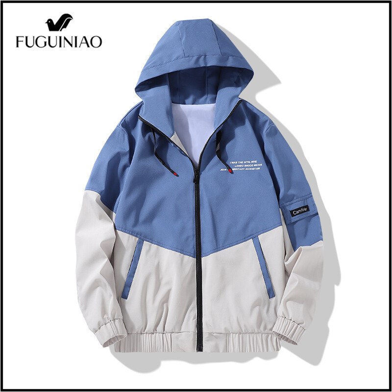 Fuguiniao 2020 Men's Hooded Jacket Coat Men Brand Slim Fit Casual Men's Hooded Tooling Jacket
