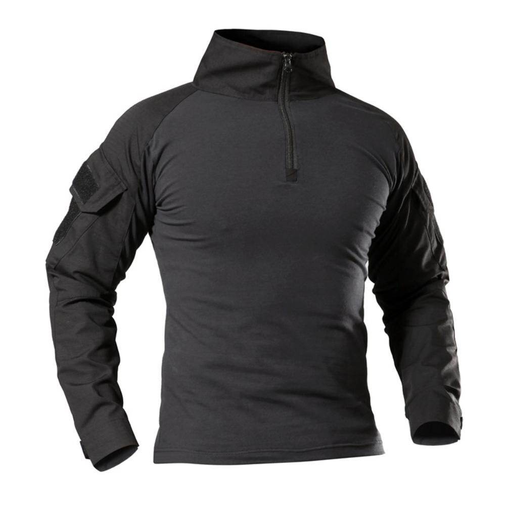 > Bullker Tactical Military Men Camouflage Long Sleeve Zipper Assault Frog Combat Shirt
