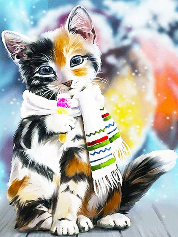 5D DIY diamond painting full of diamond cat painting animal mosaic home wall decoration 30X40cm