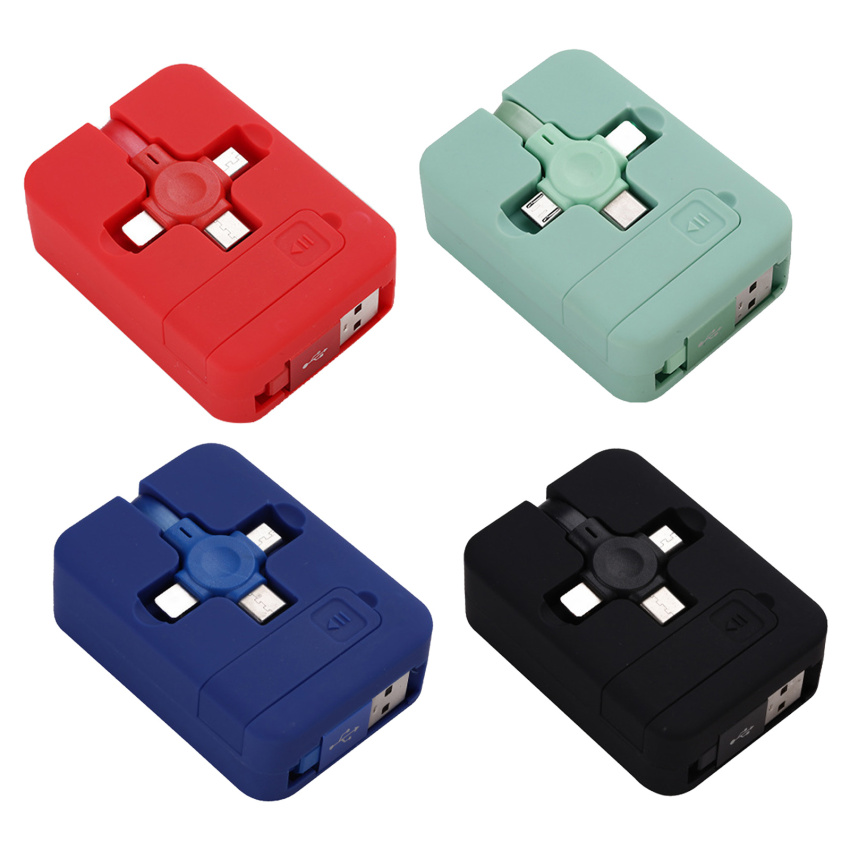 Home Telescopic Storage Bracket Three-In-One Charging Cable, Data Transmission Data Cable