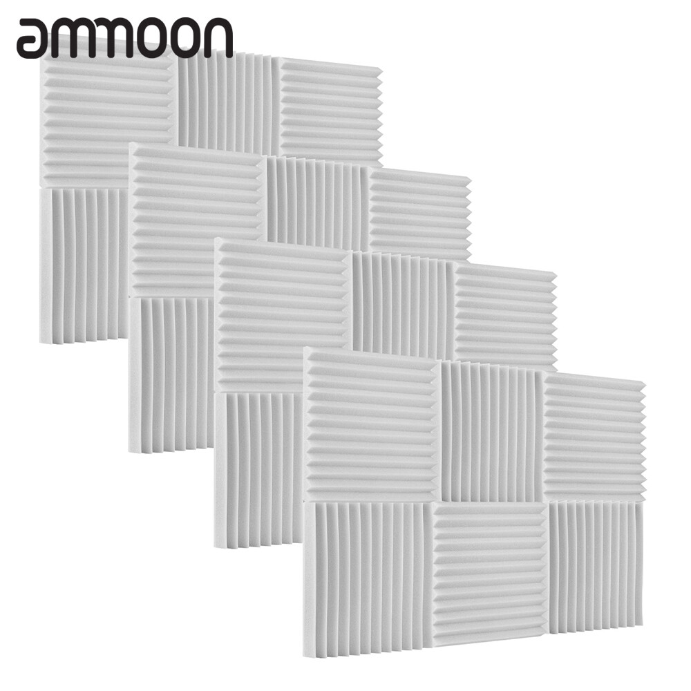[ammoon]【HOT SALE】24 Cái/gói Studio Acoustic Bọt Âm Thanh Xốp Cách Nhiệt Âm Thanh Hấp Thụ Tấm Cách Âm Miếng Bọt Biển, 30X30X2.5Cm/12X12 X 1in