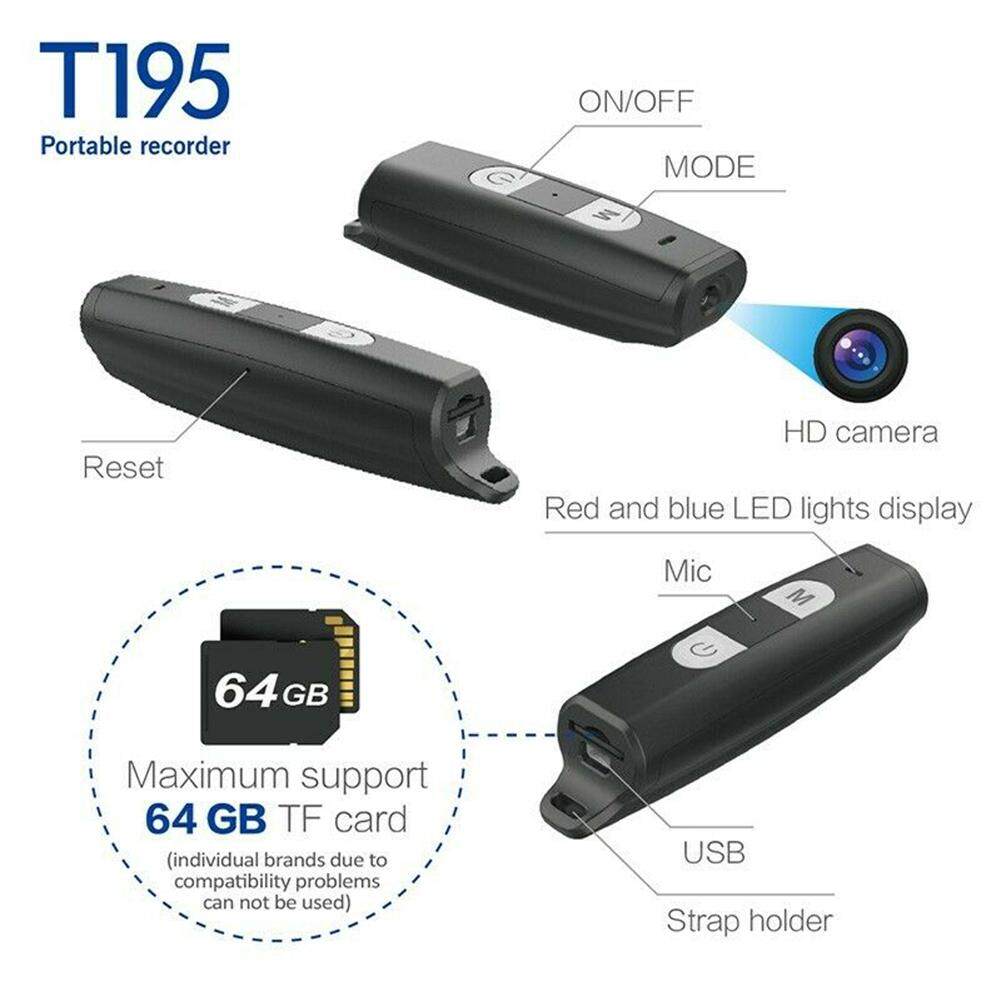 Máy Ảnh Kỹ Thuật Số Mở Rộng Thẻ DV TF Di Động Kích Thước Nhỏ HD 1080P Có Thể Sạc Lại Có Mic
