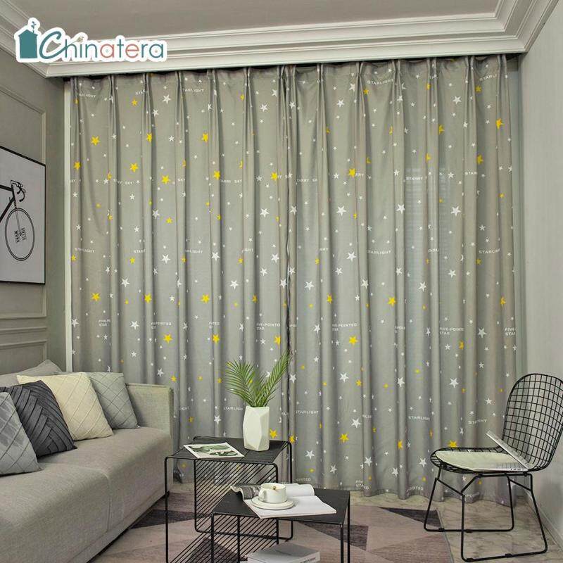 Rèm Cửa Sổ Trang Trí Phòng Khách Chinatera, Rèm Che Nắng Hiện Đại Bằng Vải In Hình Cây Xanh Phong Cách Bắc Âu