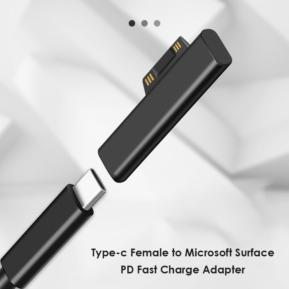 Charging Power Adapter Type C Power Adapter USB C Type Female PD Connector for Surface Pro 3 4 5 6