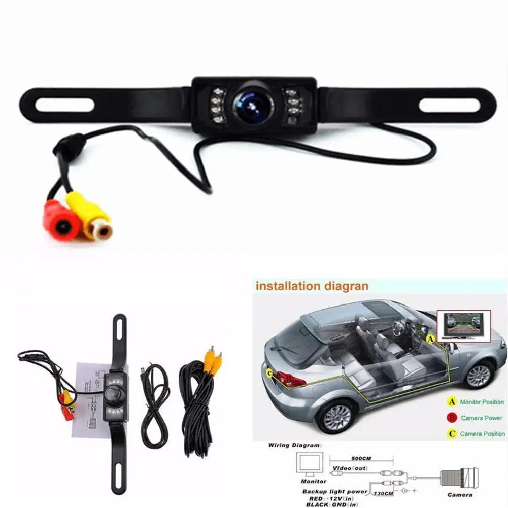 Ekleva 1 cái HD chống nước Chiếu Hậu Xe Camera lùi xe biển số xe nhìn trong đêm