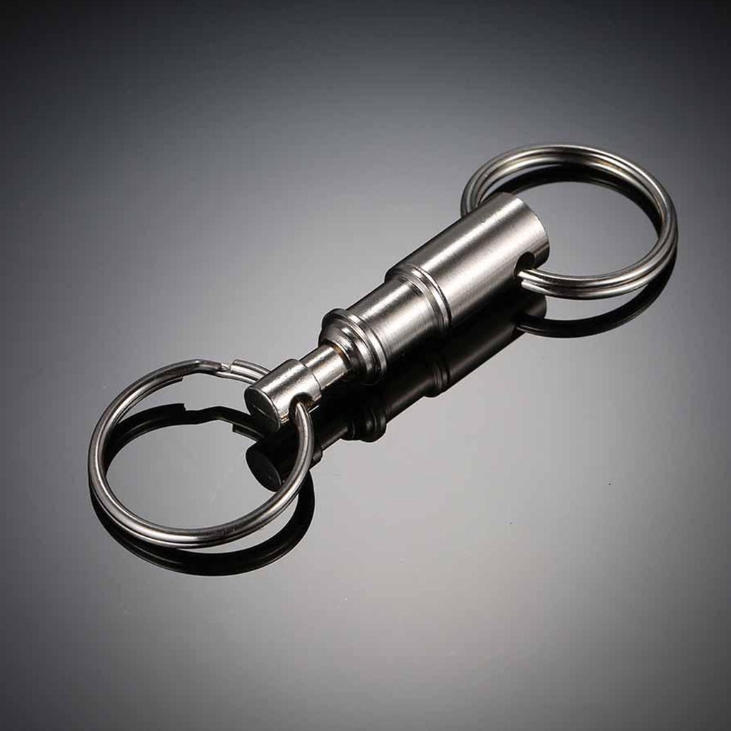 LUC 3pcs Multifunctional Mini Keychain EDC Stainless Steel Keychain Double Ring Detachable Keychain Outdoor Quick Release Backpack Key