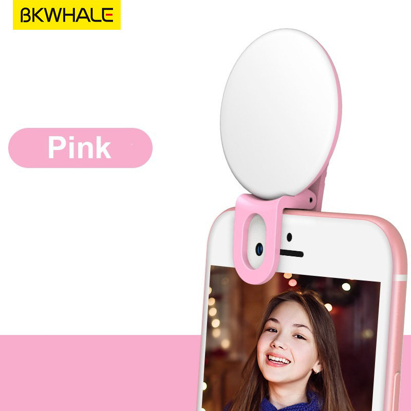 BKWHALE SF02 Sạc Mini Selfie Bổ sung Ánh sáng LED Flash Máy ảnh Điện thoại di động Selfie Ring Light
