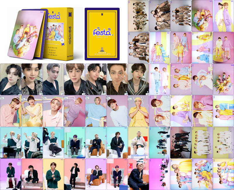 现货54张BTS防弹少年团Festa 2021 8周年小卡Lomo卡明信片收藏卡