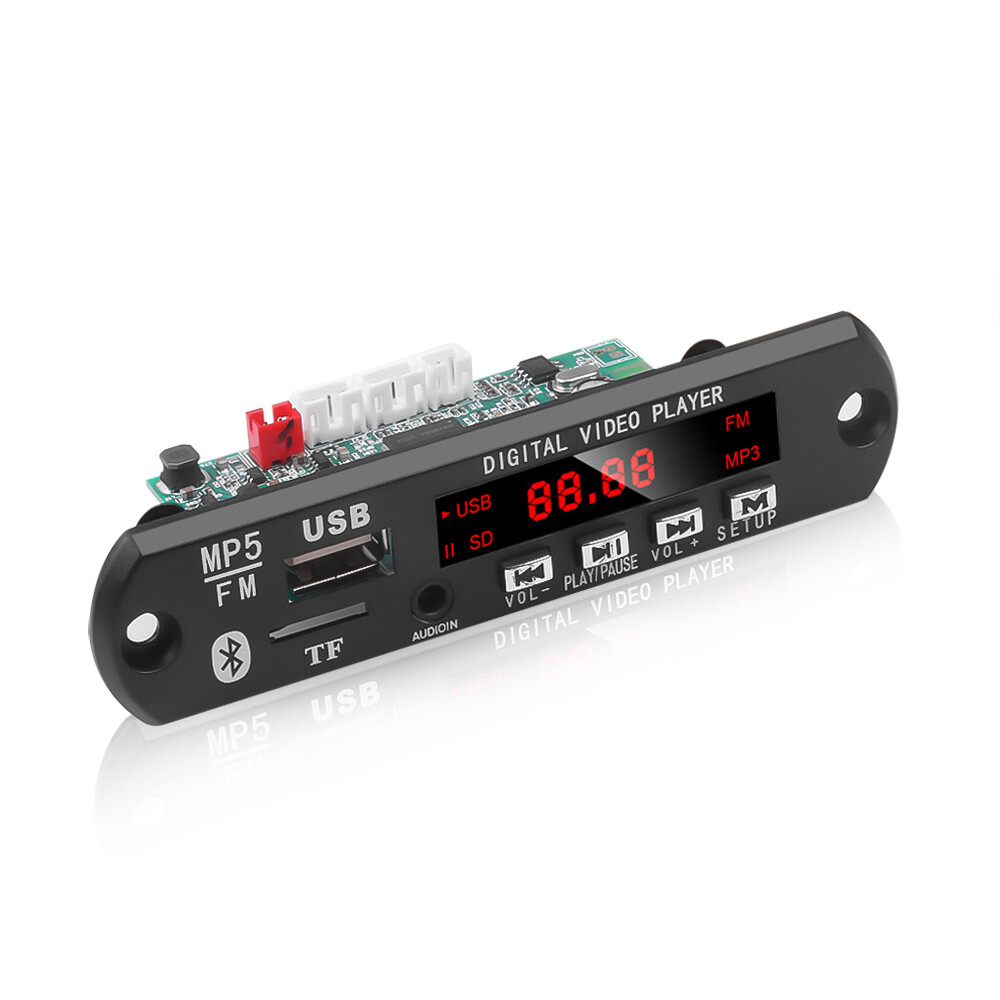 Bo Mạch Giải Mã MP5 Bluetooth Mô-đun Giải Mã Máy Phát Video MP5 Âm Thanh Bluetooth 5.0 Không Dây DC 12V Hỗ Trợ USB TF Đài FM Chức Năng Video Âm Thanh MP3 WAV MP4 MP5 Có Điều Khiển Từ Xa
