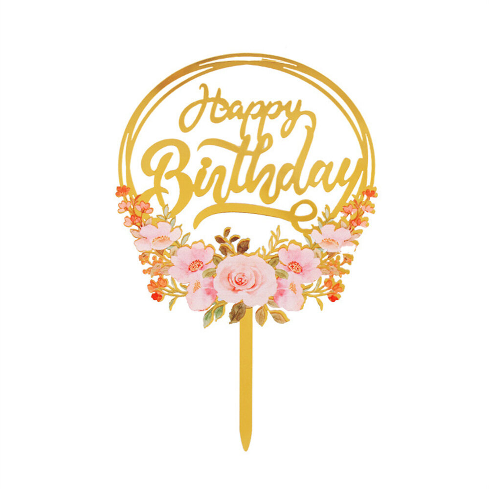 Acrylic Insert Plate For Cakes Event And Party Decorations Happy Birthday Cake Topper Acrylic Cake Decoration Tools Acrylic Floral Cake Toppers