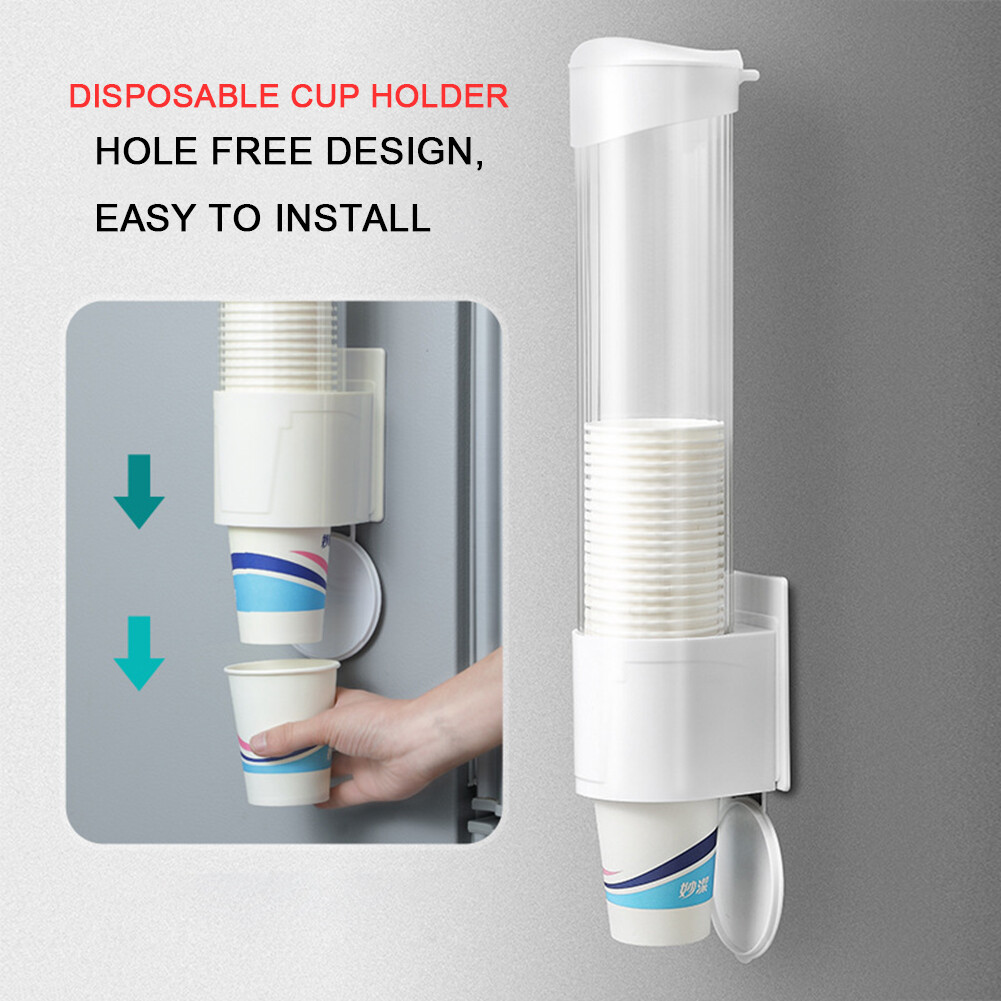 【Techcollection】Eco-friendly Plastic Cups Holder Disposable Cup Rack Dust-proof Paper Cups Dispenser