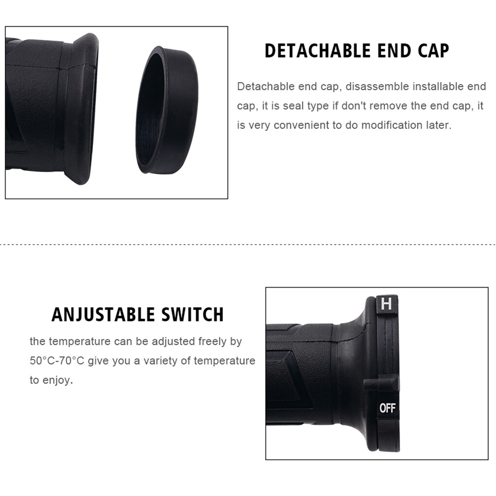 Universal Heated Handlebar Grip Clamp-on Adjustable Temperature Handgrip Hand Warmer Motorcycle Protectors 12V Automobile Parts