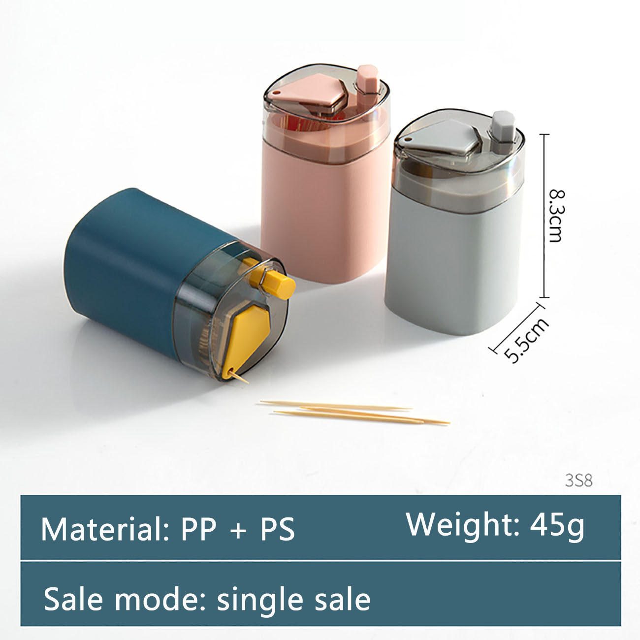 CNMF Press-type Toothpick Box Automatically Pops Up Toothpicks Portable Toothpick Holder