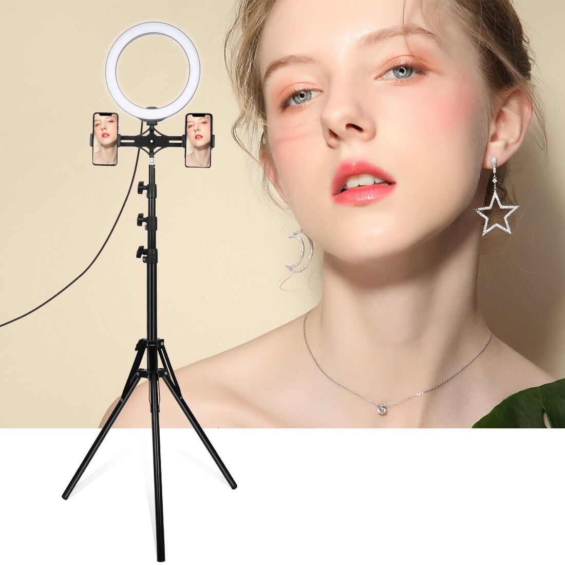 PULUZ 180 cm Reverse Foldable 4 Sections Height Tripod Mount Holder for Ring Light Vlogging Video Light Live Broadcast Kits (Black)