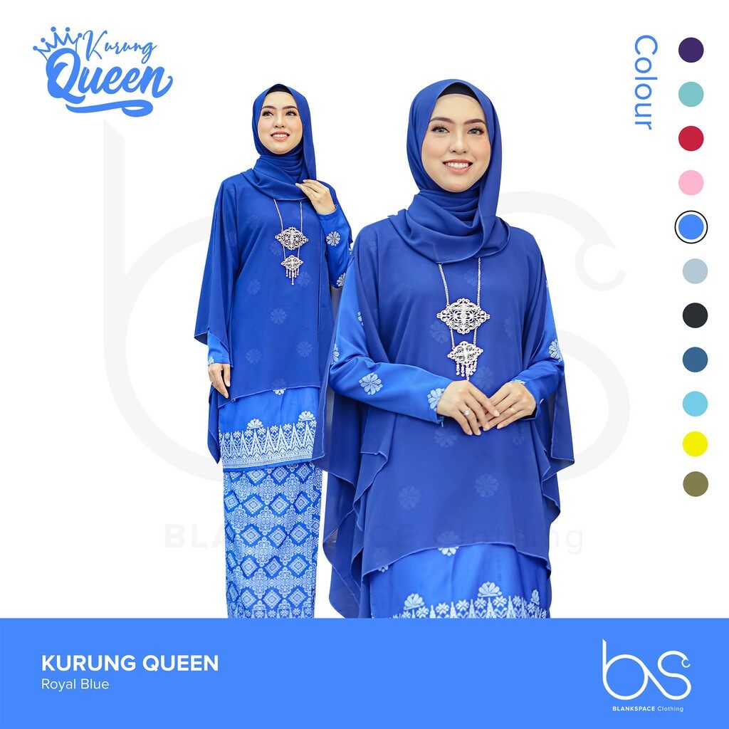 Baju Kurung Moden KURUNG QUEEN CAPE Royal Blue Lazada