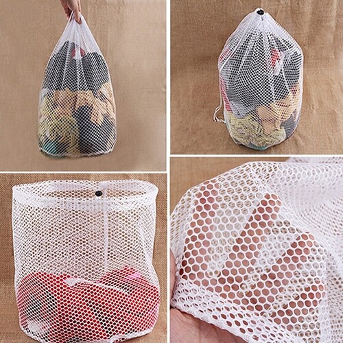 Terylin Washing Machine Clothes Underwear Locking Drawstring Laundry Mesh Net Pouch Bag