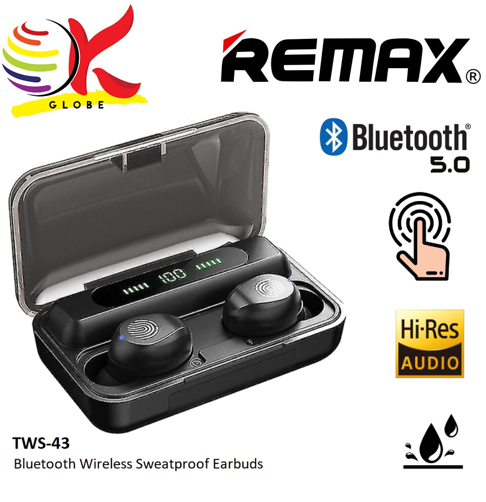 REMAX TWS-43 WIRELESS EARBUDS WITH NOISE CANCELLING / SWEATPRROF TWS ...