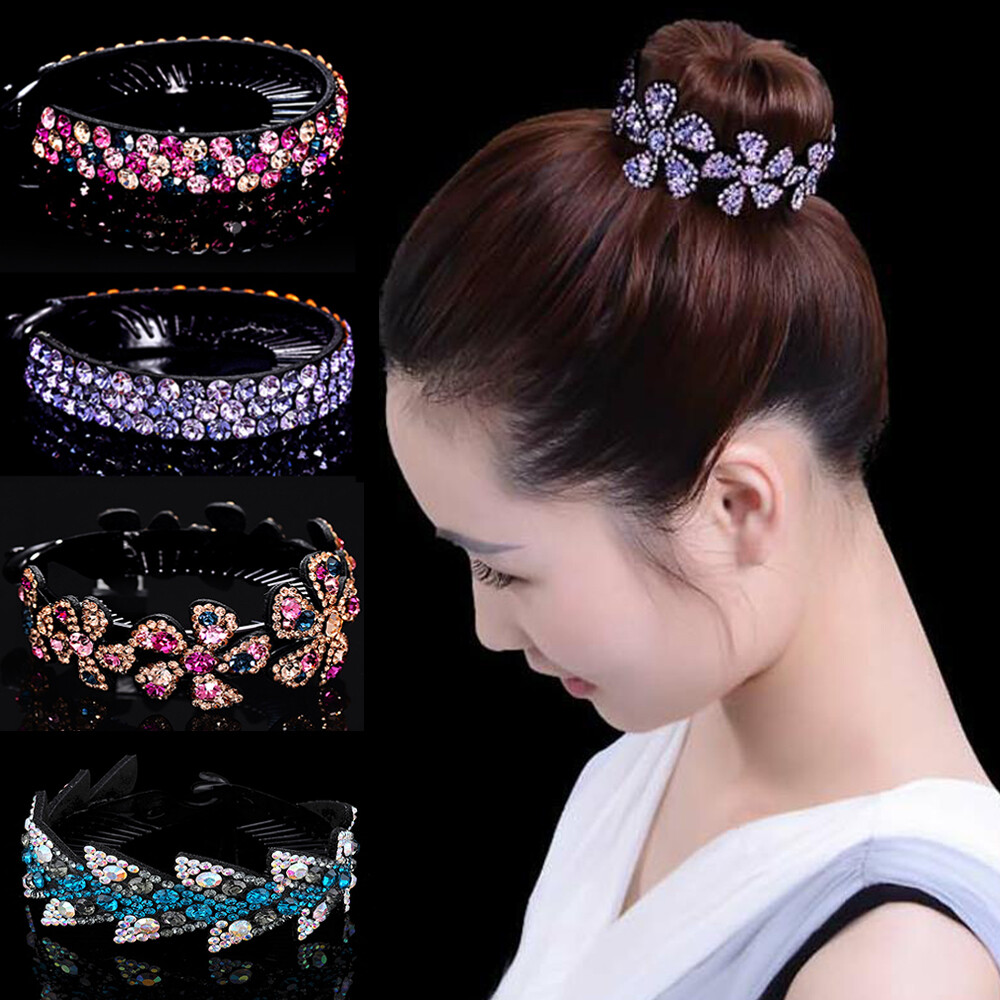 Hair Accessories Headwear Bun Maker Hairpin Flowers Hair Clips Rhinestone Hairpins Crystal Hair Claw Bird Nest Twist Clip