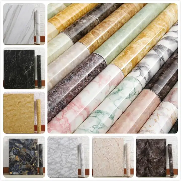 Hot Marble Texture Pvc Waterproof Self Adhesive Wallpaper Sticker