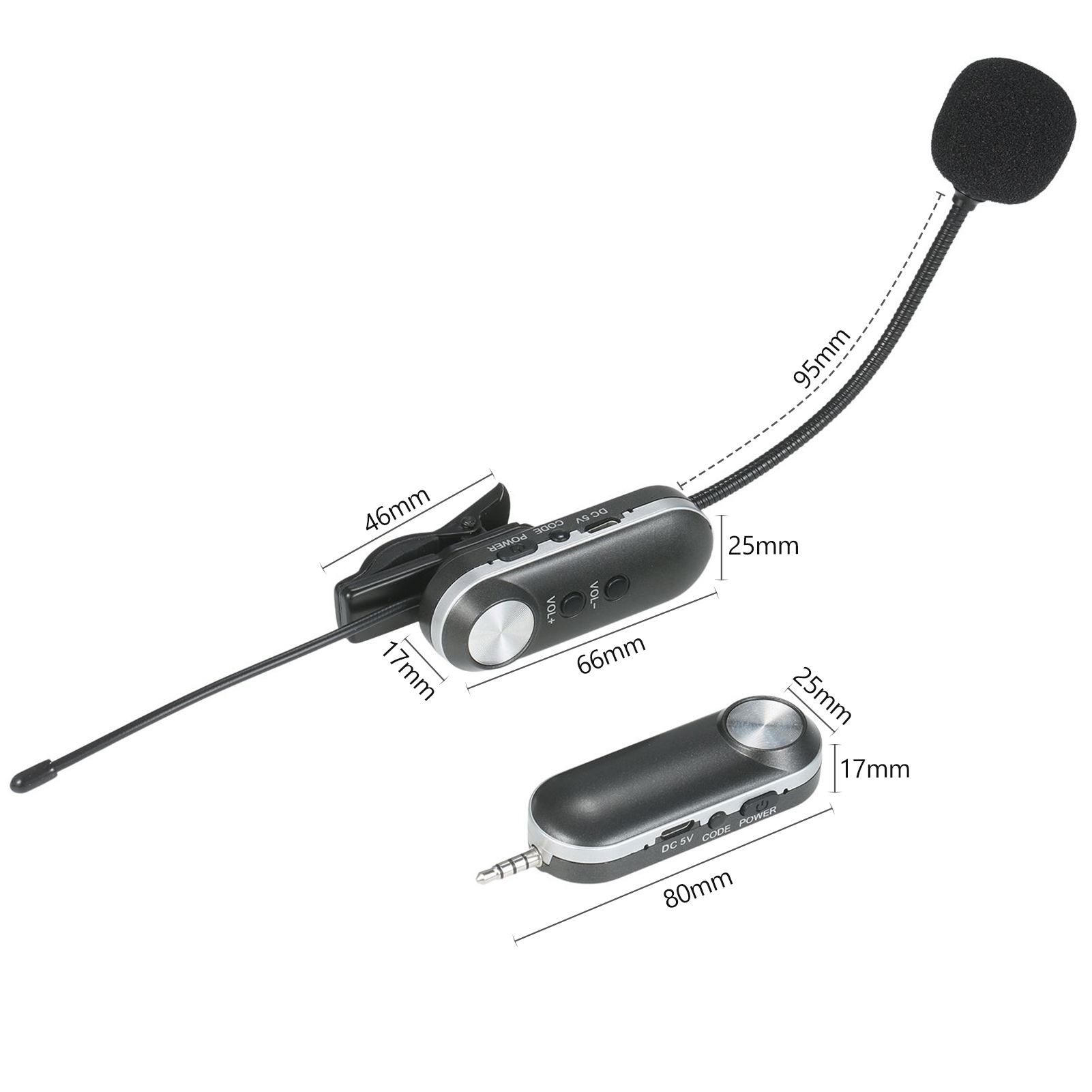 keykits-Headset Wireless Microphone Instrument Mic Omni-directional Hifi Microphone Wireless Instrument Microphone System Receiver & Transmitter UHF Clip Type Mic+Receiver for Sax Saxophone French Horn Trumpet Trumbone
