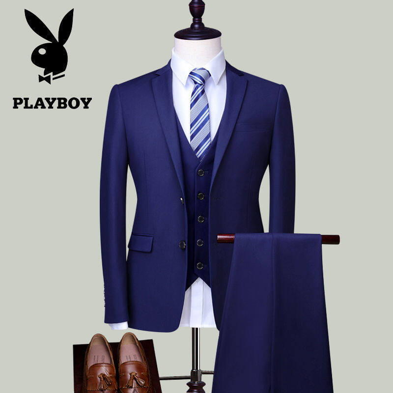 Suit Full Set Men's Korean Version of Slim Work Formal Suit Business Casual Suit Men's Jacket Wedding Dress