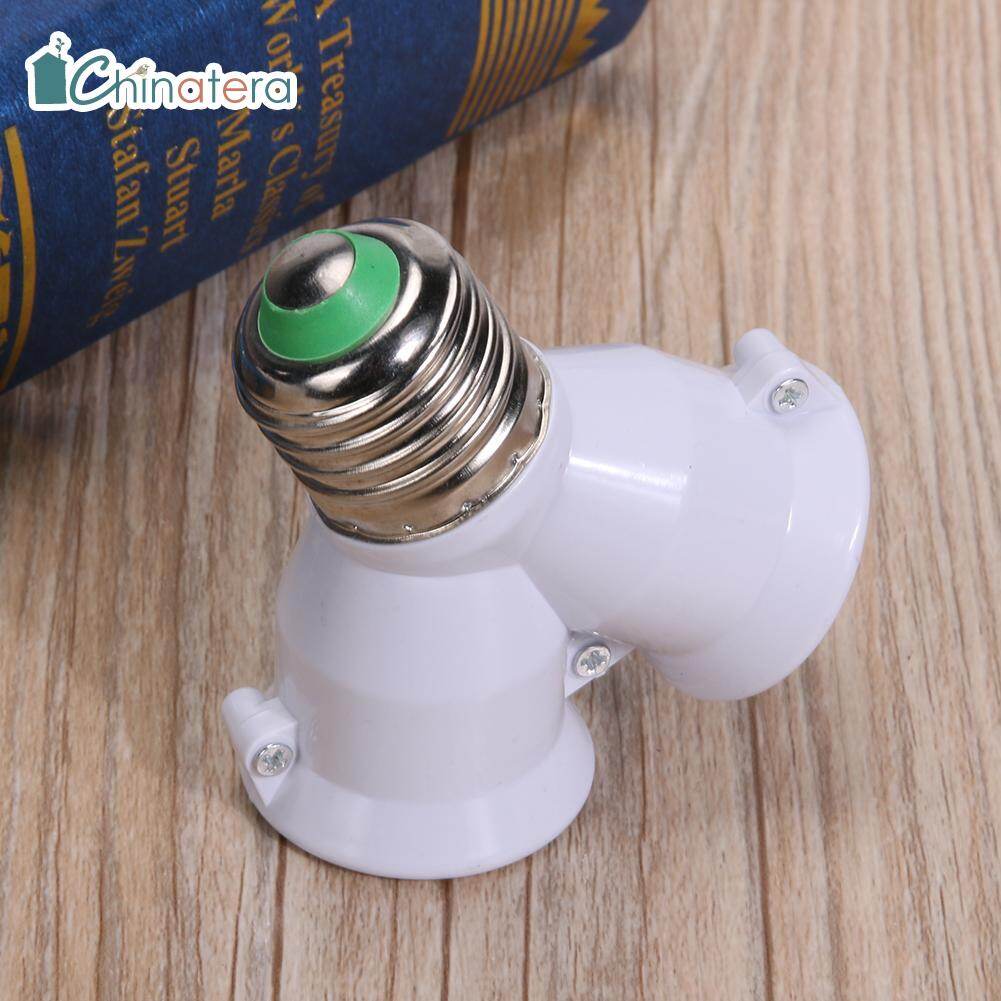 [Chinatera] 2 in 1 E27 Lamp Socket Splitter Adapter Light Bulb Base Stand Holder