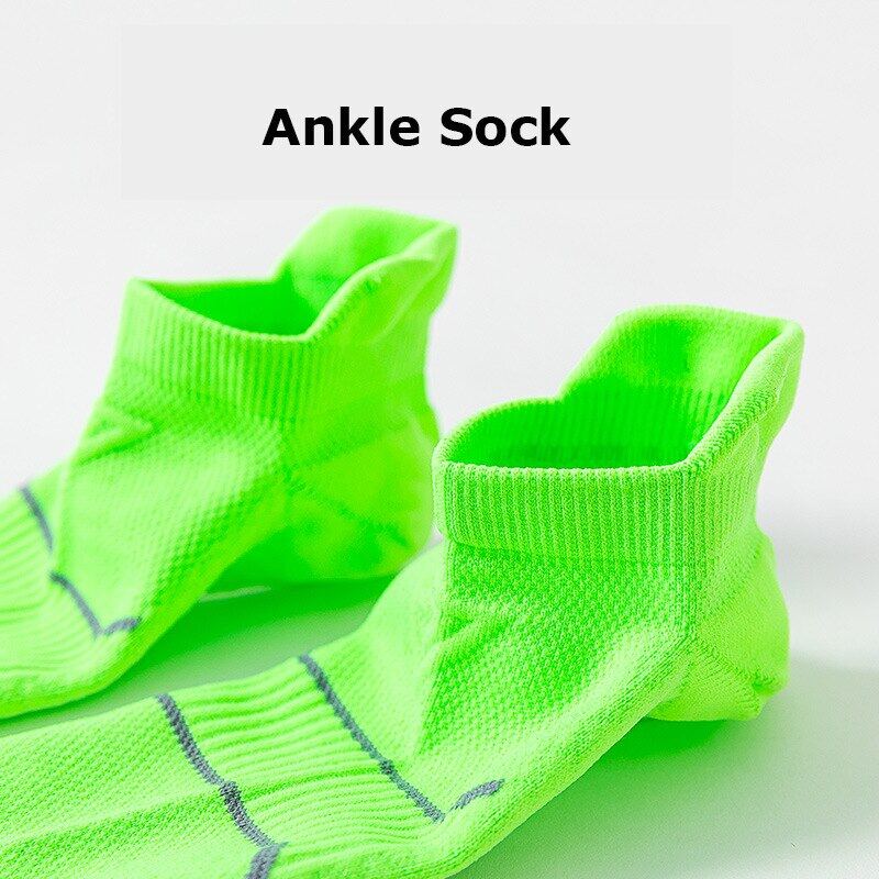 New Men/Women Sport Running Low Cut Socks Thin Breathable Bright Color