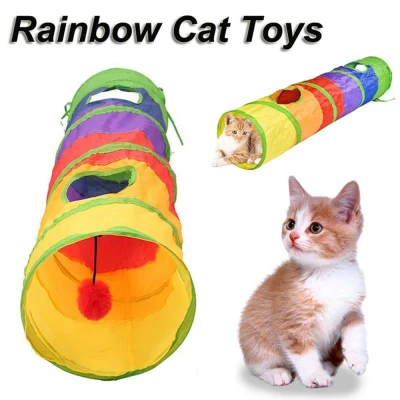 Funny Pet Tunnel Cat Play Tunnel Foldable 2 Holes Cat Tunnel Kitten Toy Bulk Toys Rabbit Tunnel Cat Cave