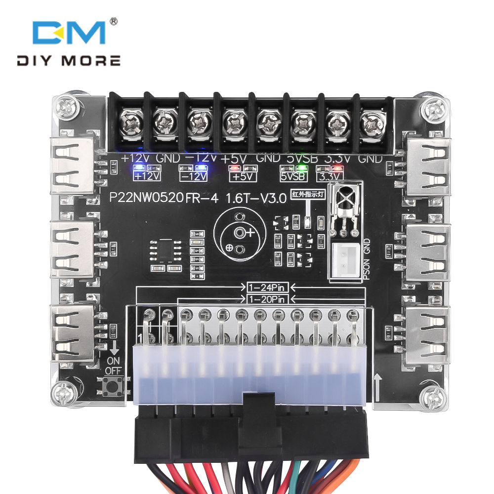 Diymore Đầu Nối Nguồn Điện Bộ Chuyển Đổi Nguồn Điện Nhiều Cổng SATA ATX Bảng Nguồn Đồng Bộ