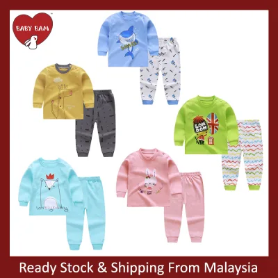 BABY BAM Baju Baby Newborn Clothing Newborn Pyjamas Baby Sleepsuit Long Sleeve Set Baju Tidur Baby - (55)