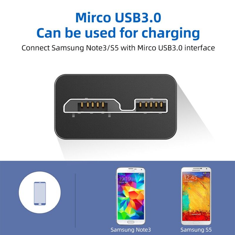 FONKEN Cáp Dữ Liệu USB 3.0 Micro B, Cáp USB Đực A Đến Micro B Cáp Ổ Cứng 5 Gbps Cho Máy Ảnh Samsung Note3